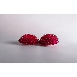 Vintage Pink Floral Design Stud Earrings
